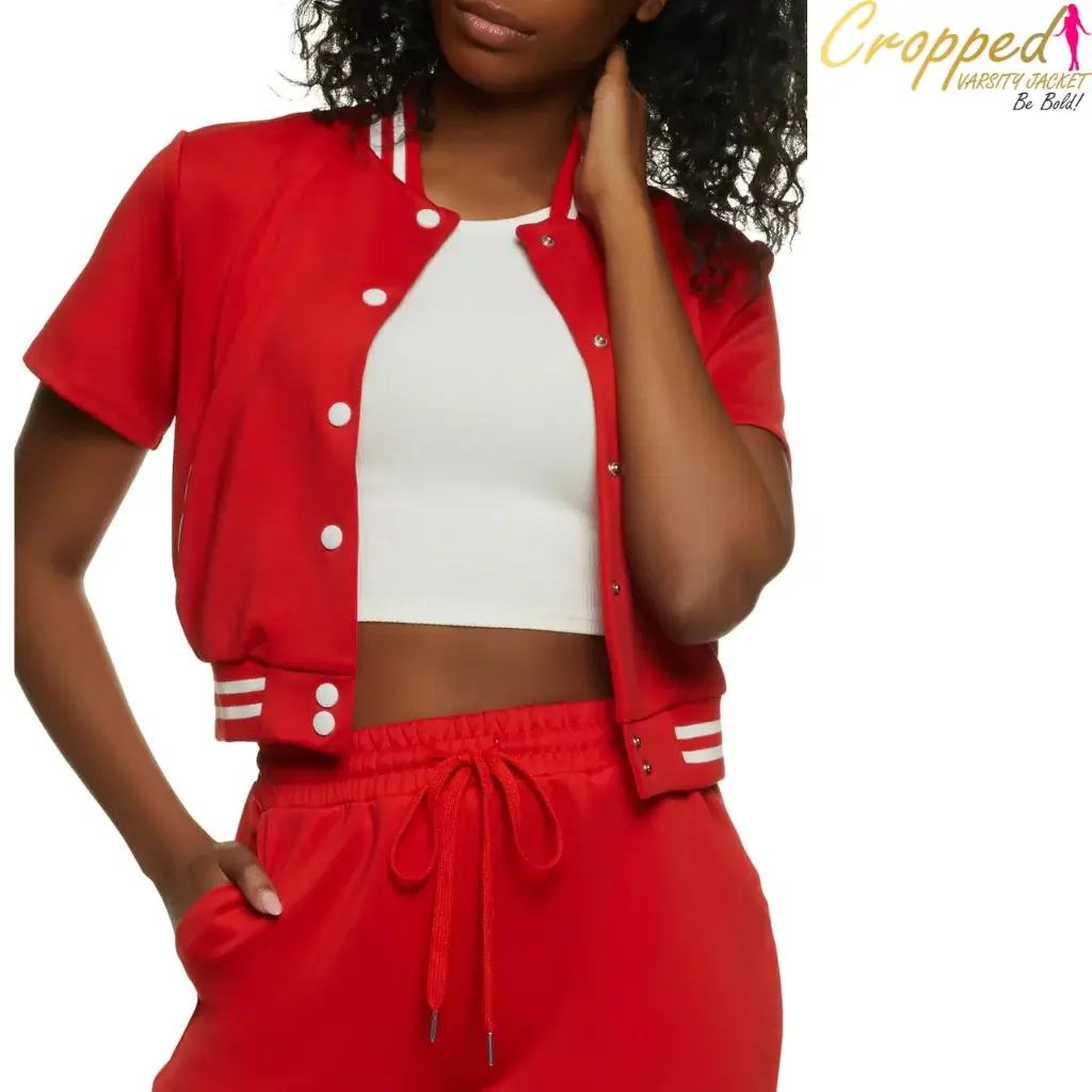 Red Cropped Varsity Jacket (1)