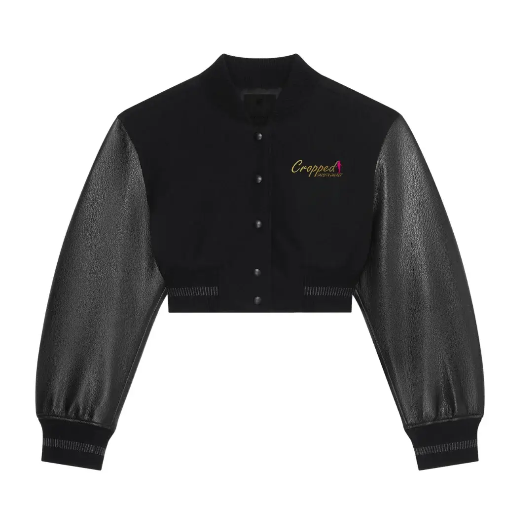 Cropped Leather Varsity Jacket (1)