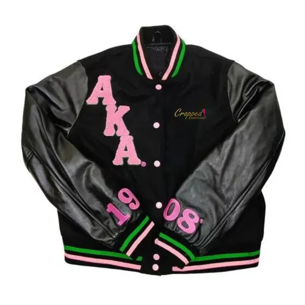 Cropped Leather Varsity Jacket (2)