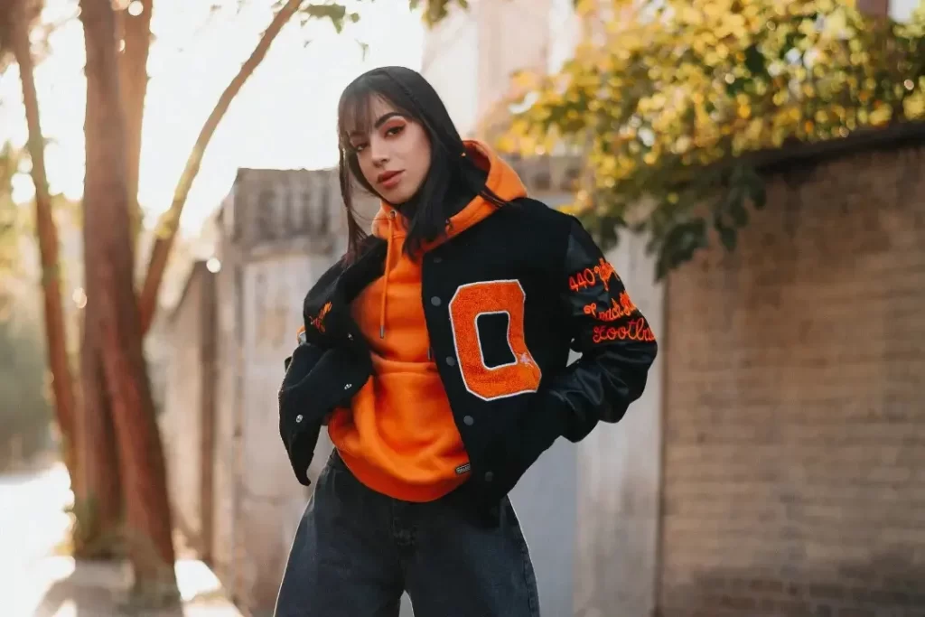 Classic crop varsity jacket